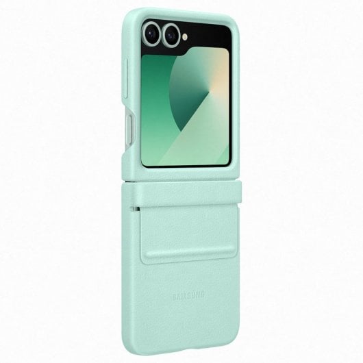 Samsung Flap Eco-Leather Funda de Cuero Vegano Verde Menta para Galaxy Z Flip6