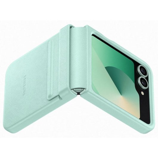 Samsung Flap Eco-Leather Funda de Cuero Vegano Verde Menta para Galaxy Z Flip6