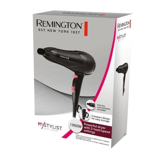 Sèche-cheveux Compact Remington My Stylist D2000 1900W 2 Températures 2 Vitesses Air Froid Noir