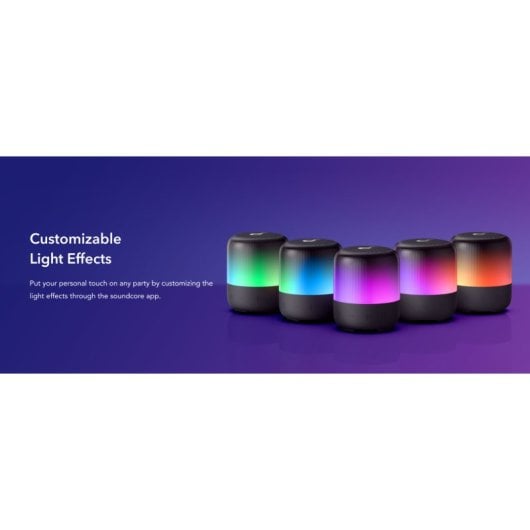Soundcore Glow Mini Coluna Portátil Sem Fios Preta