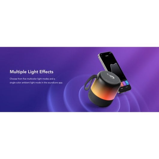 Soundcore Glow Mini Coluna Portátil Sem Fios Preta