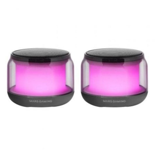 Colunas Mars Gaming MS-Aura Bluetooth 5.3 15W RGB Clearview 360º Preto