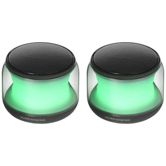 Colunas Mars Gaming MS-Aura Bluetooth 5.3 15W RGB Clearview 360º Preto
