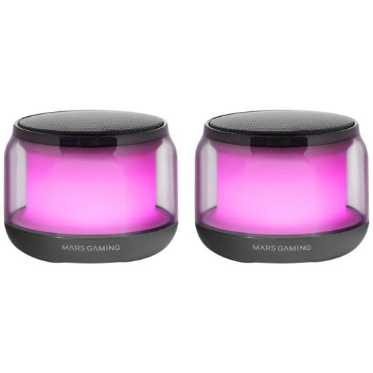 Mars Gaming MS-Aura Altavoces Bluetooth 5.3 Chipset DSP 15W Iluminación RGB Clearview 360º Negro