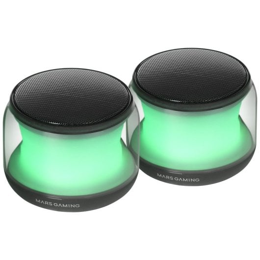 Mars Gaming MS-Aura Altavoces Bluetooth 5.3 Chipset DSP 15W Iluminación RGB Clearview 360º Negro