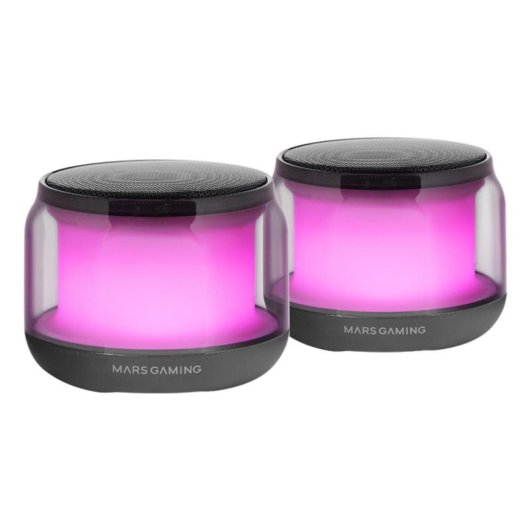 Colunas Mars Gaming MS-Aura Bluetooth 5.3 15W RGB Clearview 360º Preto