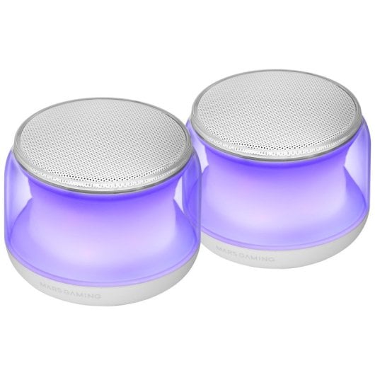 Mars Gaming MS-Aura Altifalantes Bluetooth 5.3 Chipset DSP 15W RGB Clearview 360º Brancos