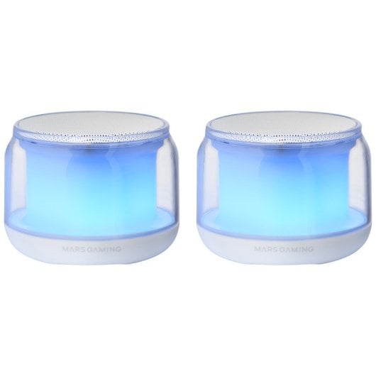 Mars Gaming MS-Aura Altifalantes Bluetooth 5.3 Chipset DSP 15W RGB Clearview 360º Brancos