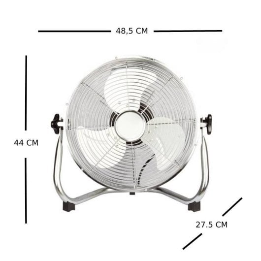 Iluminashop 309513 Ventilador Industrial de Suelo Cromo 60W Metal/Aluminio