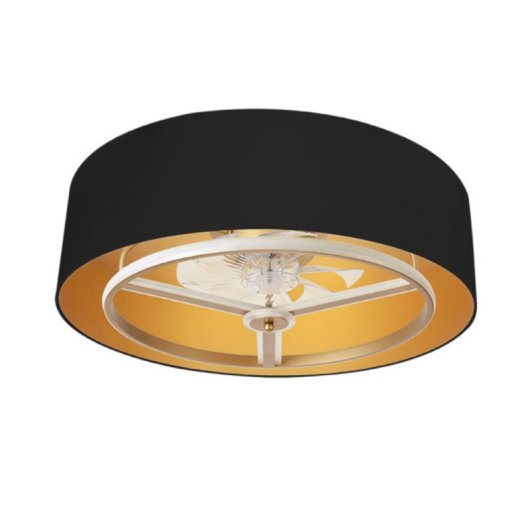 Iluminashop 350853 Ventoinha de Teto LED Verão e Inverno com Comando à Distância 60W Preto/Dourado