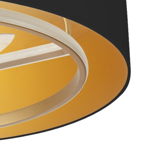 Iluminashop 350853 Ventoinha de Teto LED Verão e Inverno com Comando à Distância 60W Preto/Dourado