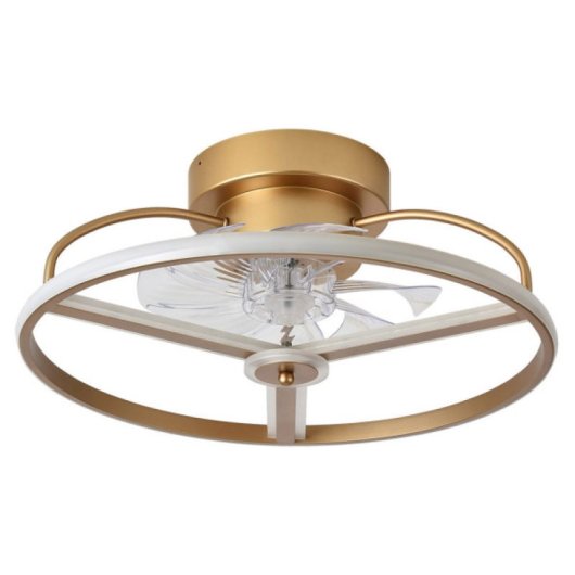 Iluminashop 350853 Ventoinha de Teto LED Verão e Inverno com Comando à Distância 60W Preto/Dourado