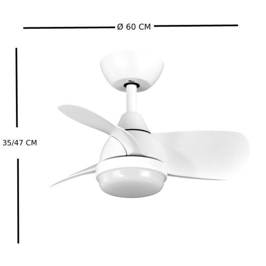Iluminashop 305321 Ventilador de Techo LED Verano e Invierno con Mando a Distancia 24W Blanco