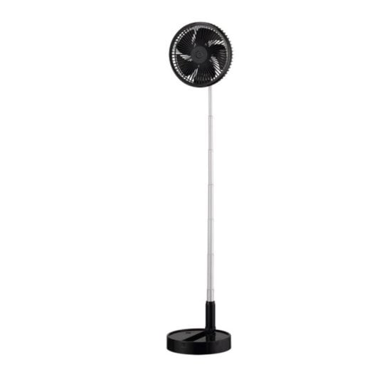 Iluminashop 349614 Ventilador de Pie Plegable con Altura Regulable con Mando a Distancia 10W Negro