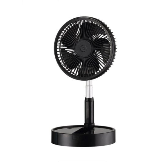 Iluminashop 349614 Ventilador de Pie Plegable con Altura Regulable con Mando a Distancia 10W Negro