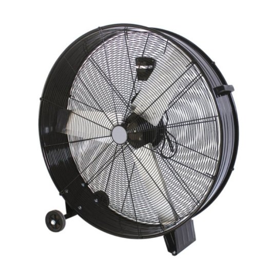 Ventilateur de Sol Industriel IluminaShop 349607 360W 3 Vitesses Métal Aluminium Noir Roulettes