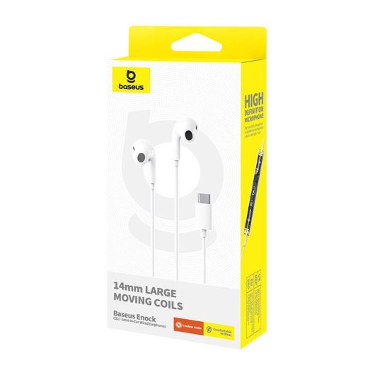 Baseus Encok CZ17 Auriculares Intraurais USB-C Brancos