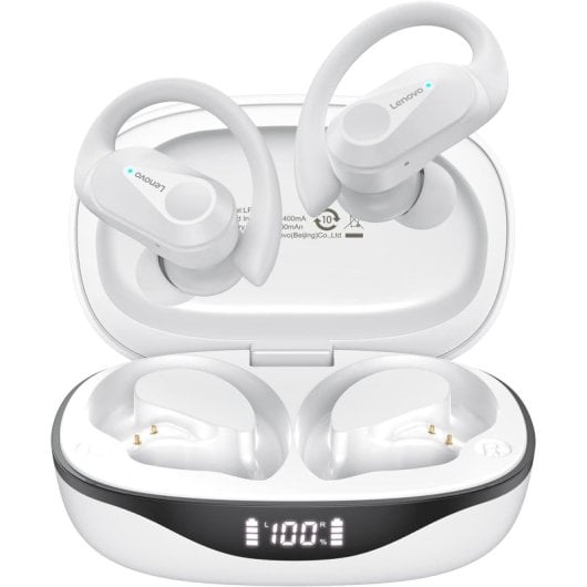 Lenovo LP75 Auriculares Inalámbricos Deportivos Bluetooth con Cancelación de Ruido Blanco
