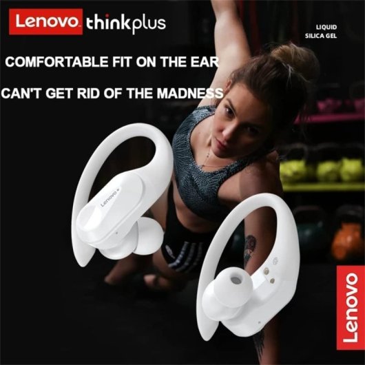 Lenovo LP75 Auriculares Inalámbricos Deportivos Bluetooth con Cancelación de Ruido Blanco