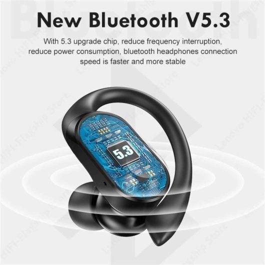 Lenovo LP75 Auriculares Inalámbricos Deportivos Bluetooth con Cancelación de Ruido Blanco