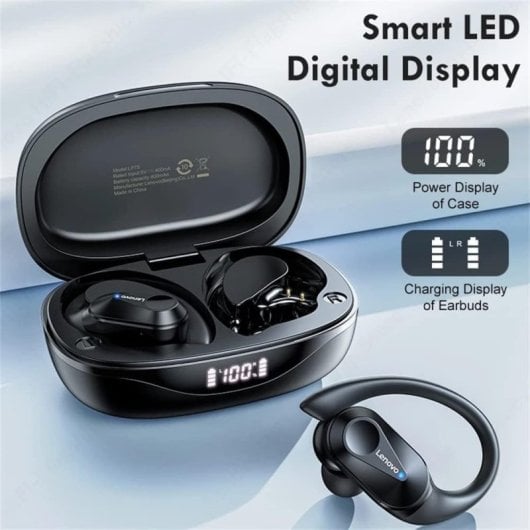 Lenovo LP75 Auriculares Inalámbricos Deportivos Bluetooth con Cancelación de Ruido Blanco