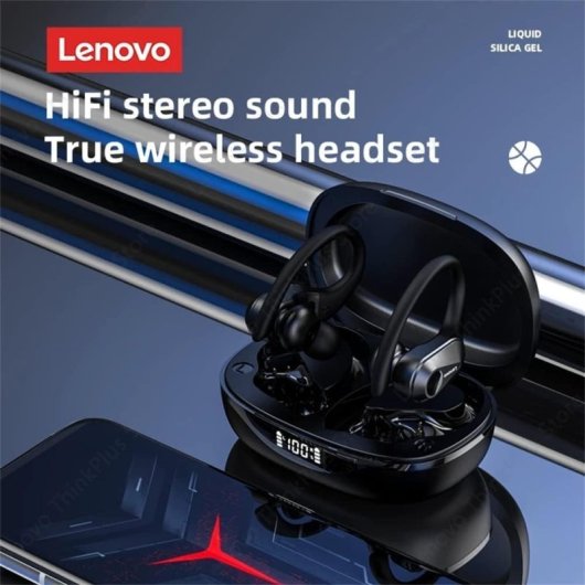 Lenovo LP75 Auriculares Inalámbricos Deportivos Bluetooth con Cancelación de Ruido Blanco