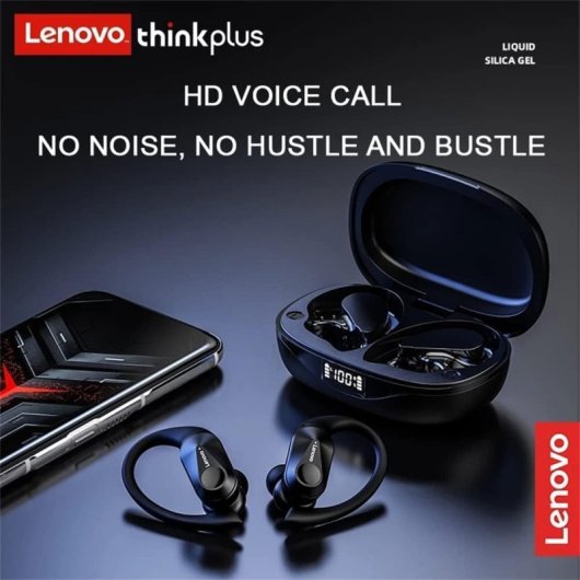 Lenovo LP75 Auriculares Inalámbricos Deportivos Bluetooth con Cancelación de Ruido Blanco