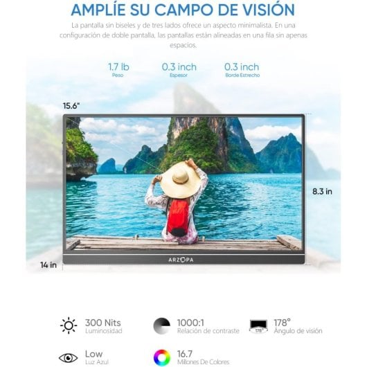 ARZOPA S1 Table 15.6" LED IPS FullHD USB-C