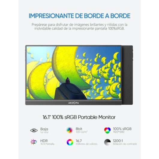 Arzopa Z1C 16,1" LED IPS FullHD FreeSync USB-C