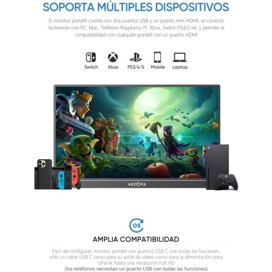 Arzopa Z1C 16,1" LED IPS FullHD FreeSync USB-C