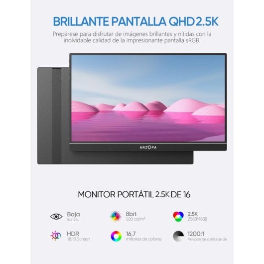 Arzopa Z1RC 16" LED IPS QHD 2.5K FreeSync USB-C