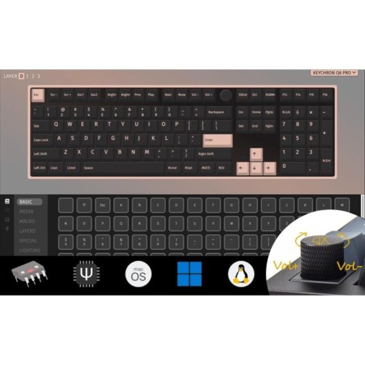 Keychron Q6 Pro QMK/VIA Teclado Mecánico Inalámbrico Fully Assembled Knob Red RGB Negro Teclado Francés