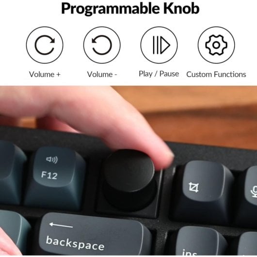 Keychron Q6 Pro QMK/VIA Teclado Mecánico Inalámbrico Fully Assembled Knob Red RGB Negro Teclado Francés