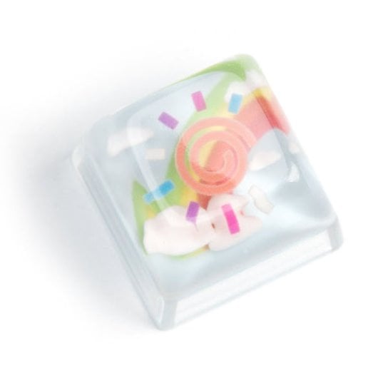 Keychron Rainbows and Sunshine Resin Artisan Keycap para Teclados de Resina Transparente