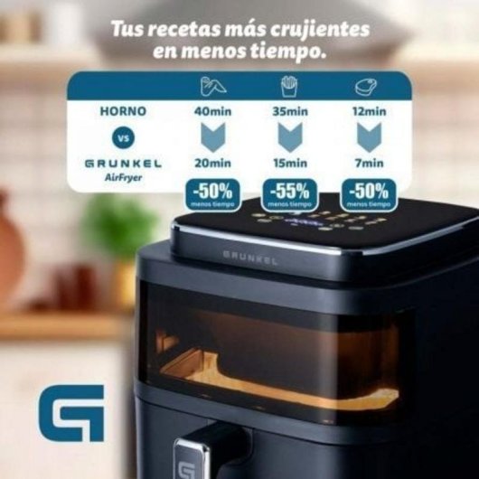 Airfryer Grunkel Black Light Fryer 6L 1400W 12 Programma's Touch Display