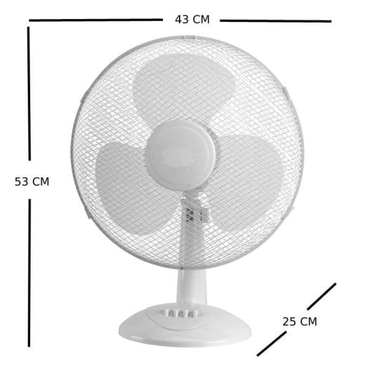 Iluminashop 309551 Ventilador de Mesa 40W Blanco