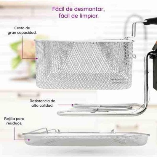 Friteuse Grunkel Maxi Fry Pro avec Fenêtre 4,2 L 3000 W et Minuteur