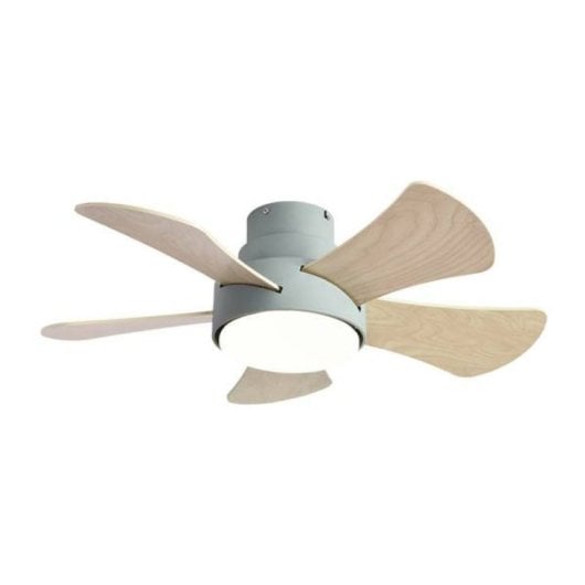 Iluminashop 305494 Ventoinha de Teto LED Modos Verão e Inverno com Comando Remoto 25W Verde/Faia