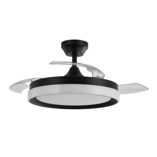 Iluminashop 350458 Ventoinha de Teto LED Modos Verão e Inverno com Comando Remoto 72W Preta