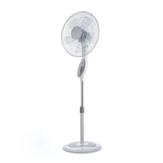 Iluminashop 309539 Ventilador de Pie con Mando a Distancia 45W Blanco/Gris