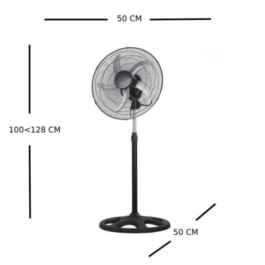 Iluminashop 309525 Ventilador de Pie 75W Negro/Plata