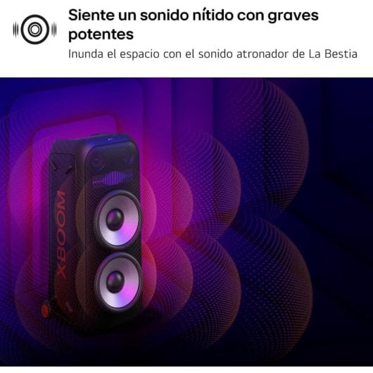 LG XBOOM XL9T La Bestia Altavoz Inalámbrico con Funciones DJ y Karaoke Iluminación LED