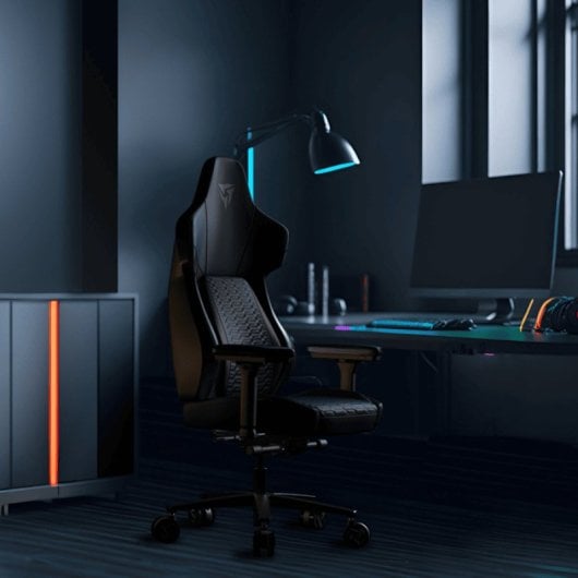 ThunderX3 CORE Racer Universal-Gaming-Stuhl, gepolsterter Sitz, Schwarz
