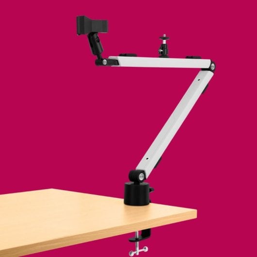 Streamplify MOUNT ARM Soporte para Montaje en Escritorio de Micrófono/Smartphone/Ring Lamp Blanco