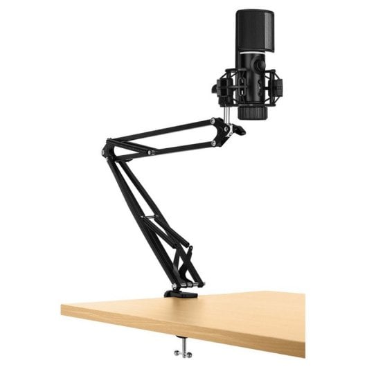 Streamplify MIC ARM Micrófono de Estudio Cardioide RGB con Brazo de Montaje Negro