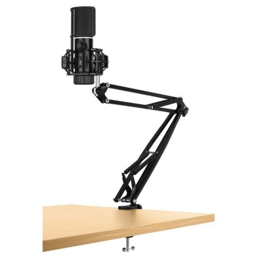 Streamplify MIC ARM Micrófono de Estudio Cardioide RGB con Brazo de Montaje Negro