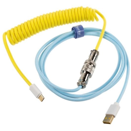 Ducky Premicord Bon Voyage Cable para Teclado 1.8m USB-C Amarillo/Azul