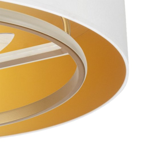 Iluminashop 350857 Ventoinha de Teto LED com Comando à Distância Pás Retráteis 60W Branca/Carvalho