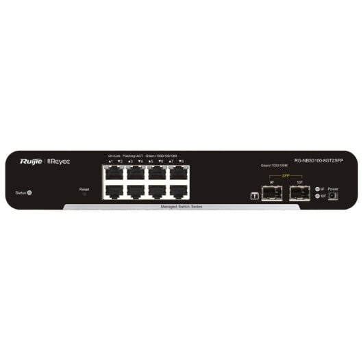 Ruijie Networks RG-NBS3100-8GT2SFP commutateur réseau Géré L2 Gigabit Ethernet (10/100/1000) Noir