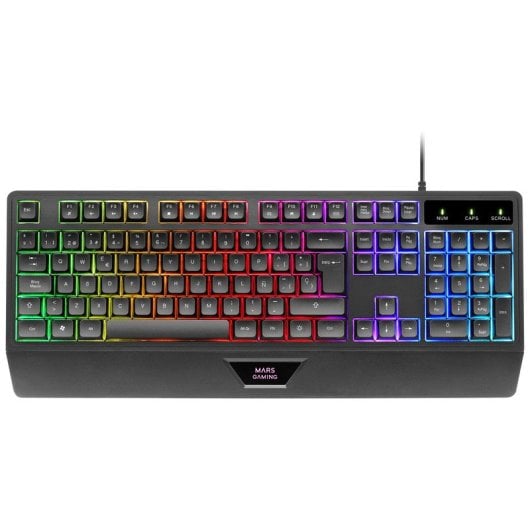 Mars Gaming Mcp124, Combo 3in1, Tastiera LED RGB, Mouse RGB 3200 dpi, Tappetino per mouse, Spagnolo, Nero